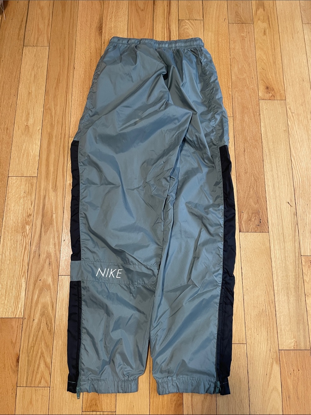 Nike Gray Joggers with Black Side Panels and White Swoosh